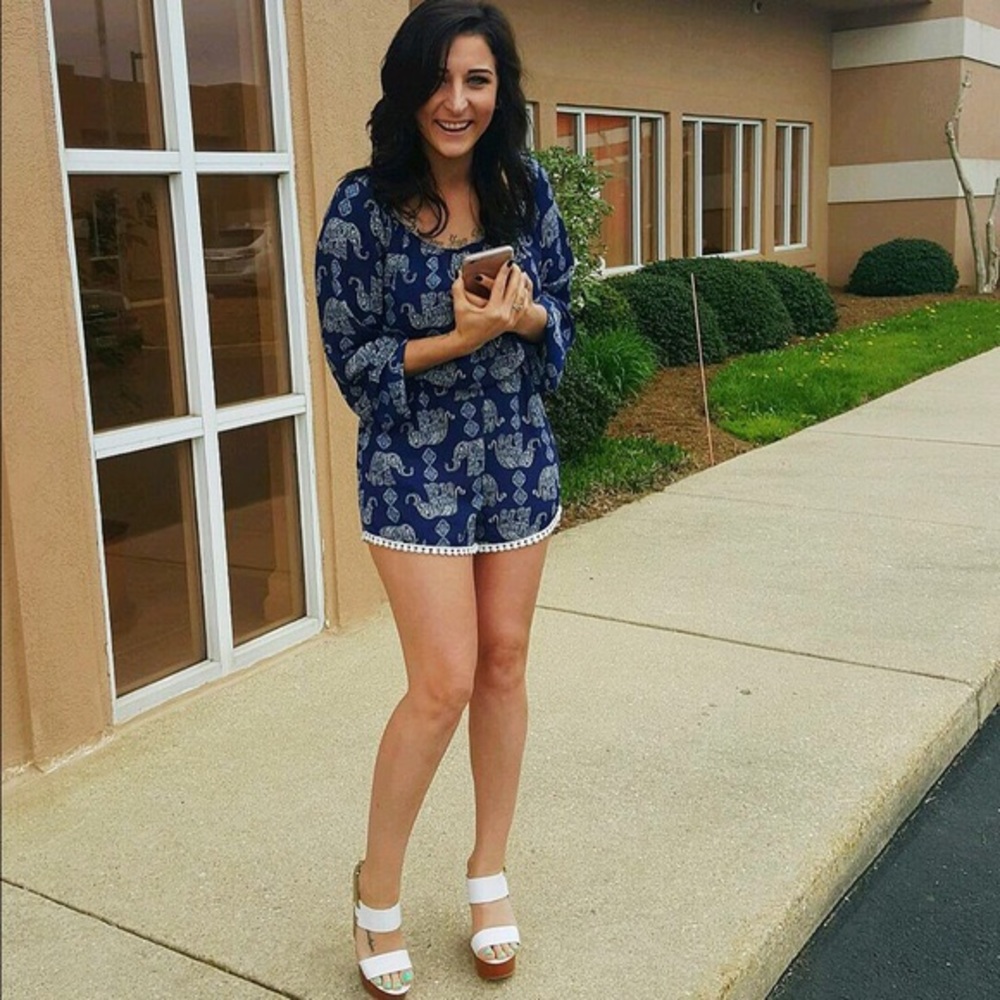Jesse & J Bohemian Elephant Print Romper